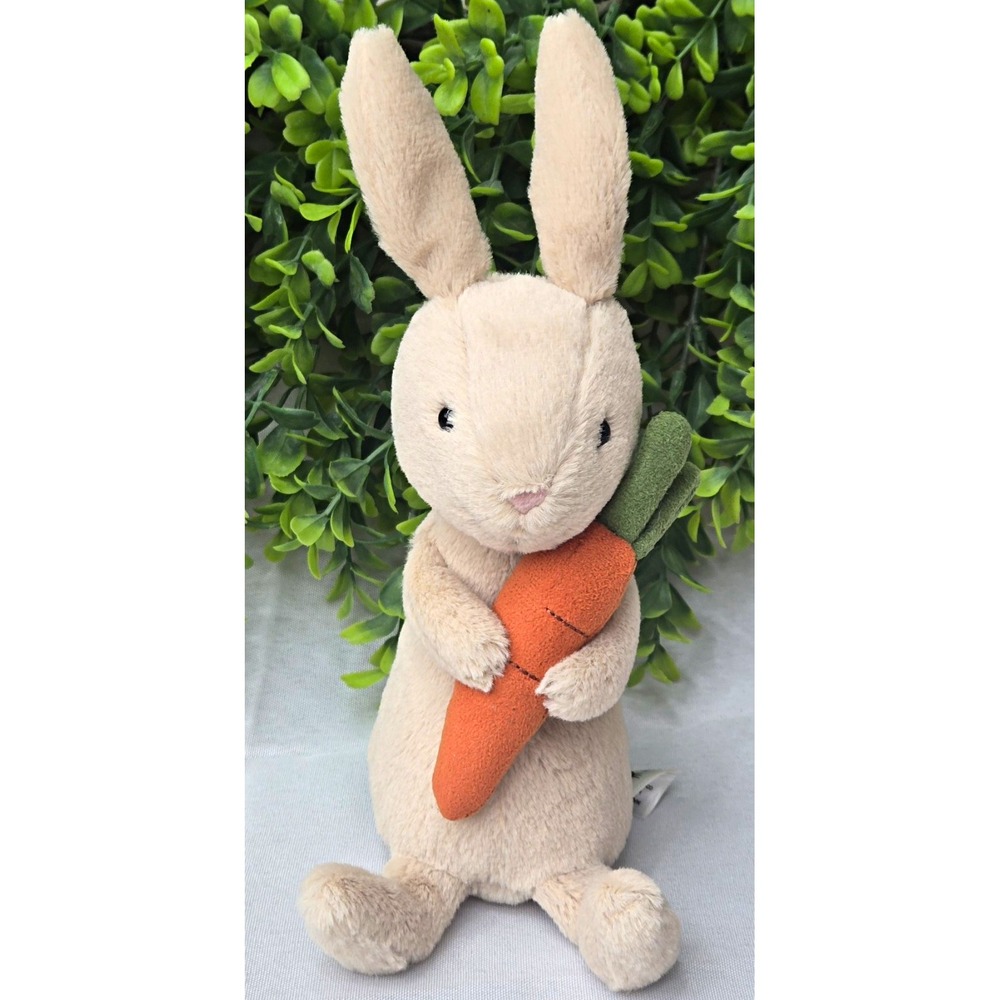 Jellycat Bonnie Bunny with Carrot Plush Retired Rare Easter Beige Rabbit 9"